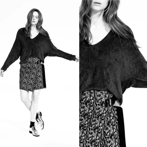 Cop‎ Copine Paris Senegal Black Batwing sweater chenille fuzzy soft L - Picture 1 of 13